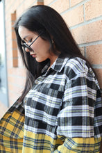 Load image into Gallery viewer, Color Block Plaid Yellow Flannel