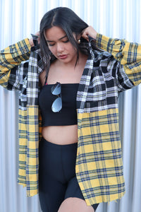 Color Block Plaid Yellow Flannel