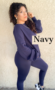 Not So Basic Sweatshirt Set Navy